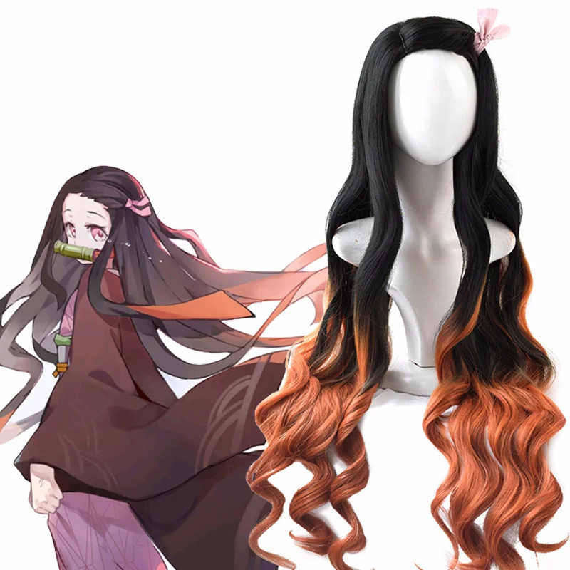 Anime Cosplay Realistic - Wig Kamado Nezuko Cosplay Nezuko Aksesori