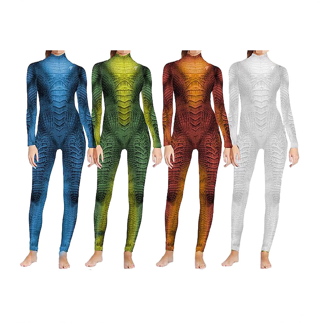 Anime Cosplay Jumpsuit - Kostum pertunjukan hewan reptil jumpsuit kadal