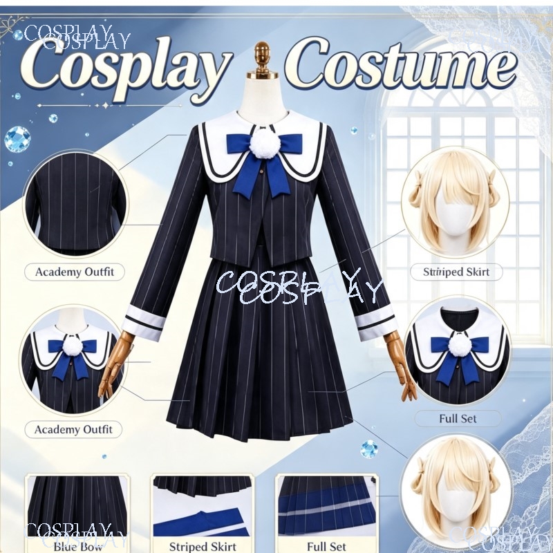 Anime Cosplay Youtuber - Seragam Sekolah JK Gaun Kawaii Topi