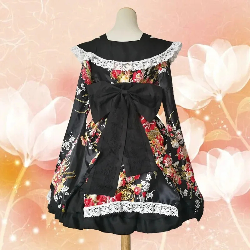 Asian Cosplay Anime - w,3;f'5\b/Japanese Kimono Wanita Gaun Vintage Anime