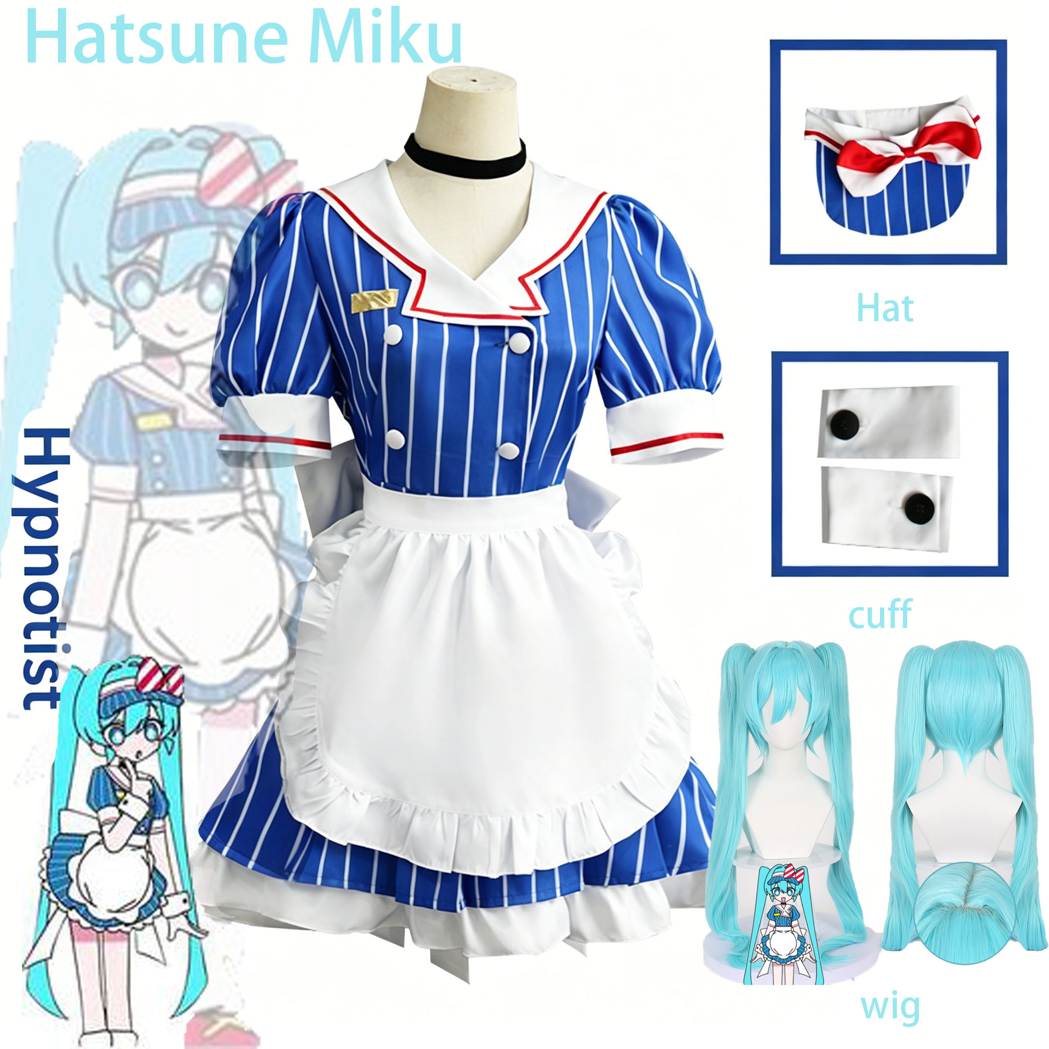 Cosplay Duo Anime - Cosplay Seragam Pembantu Anime Hypnotist Set