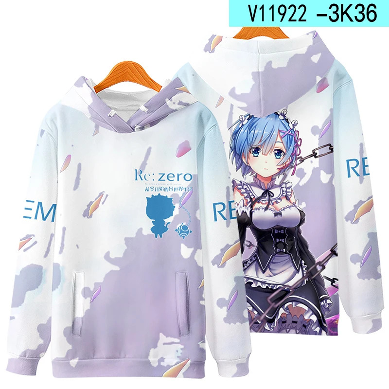 Cosplay Anime Basic - Hoodie Cosplay 3D Re Zero Anime