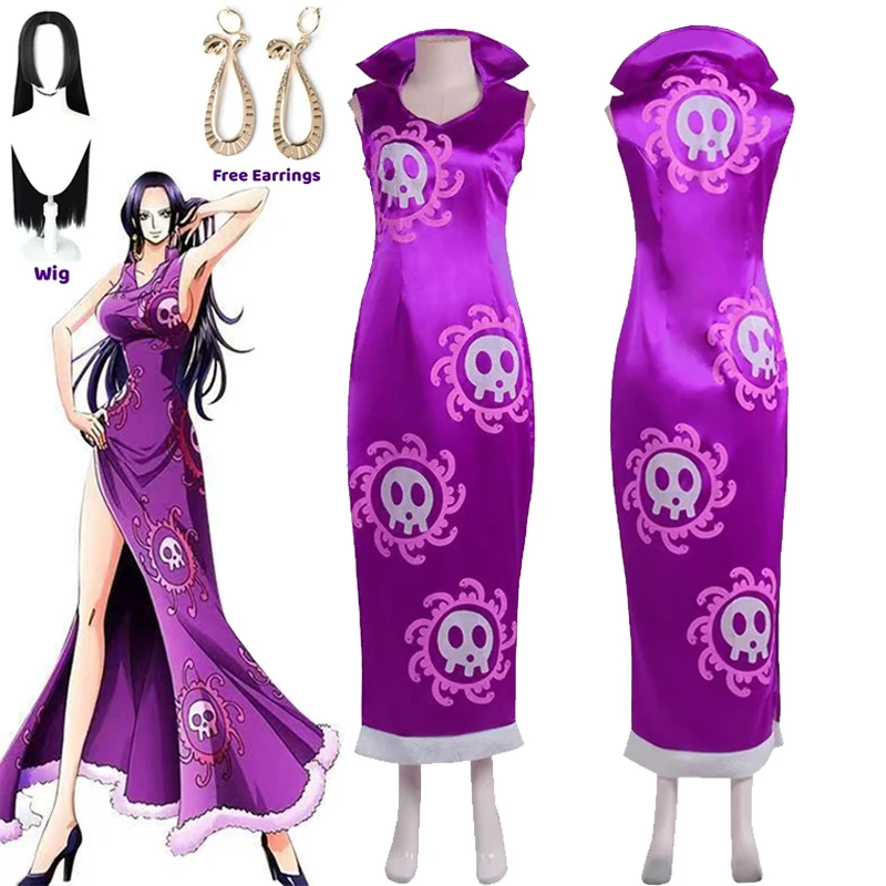 Anime Cosplay One Piece - Kostum Cosplay Queen Boa Hancock Gaun