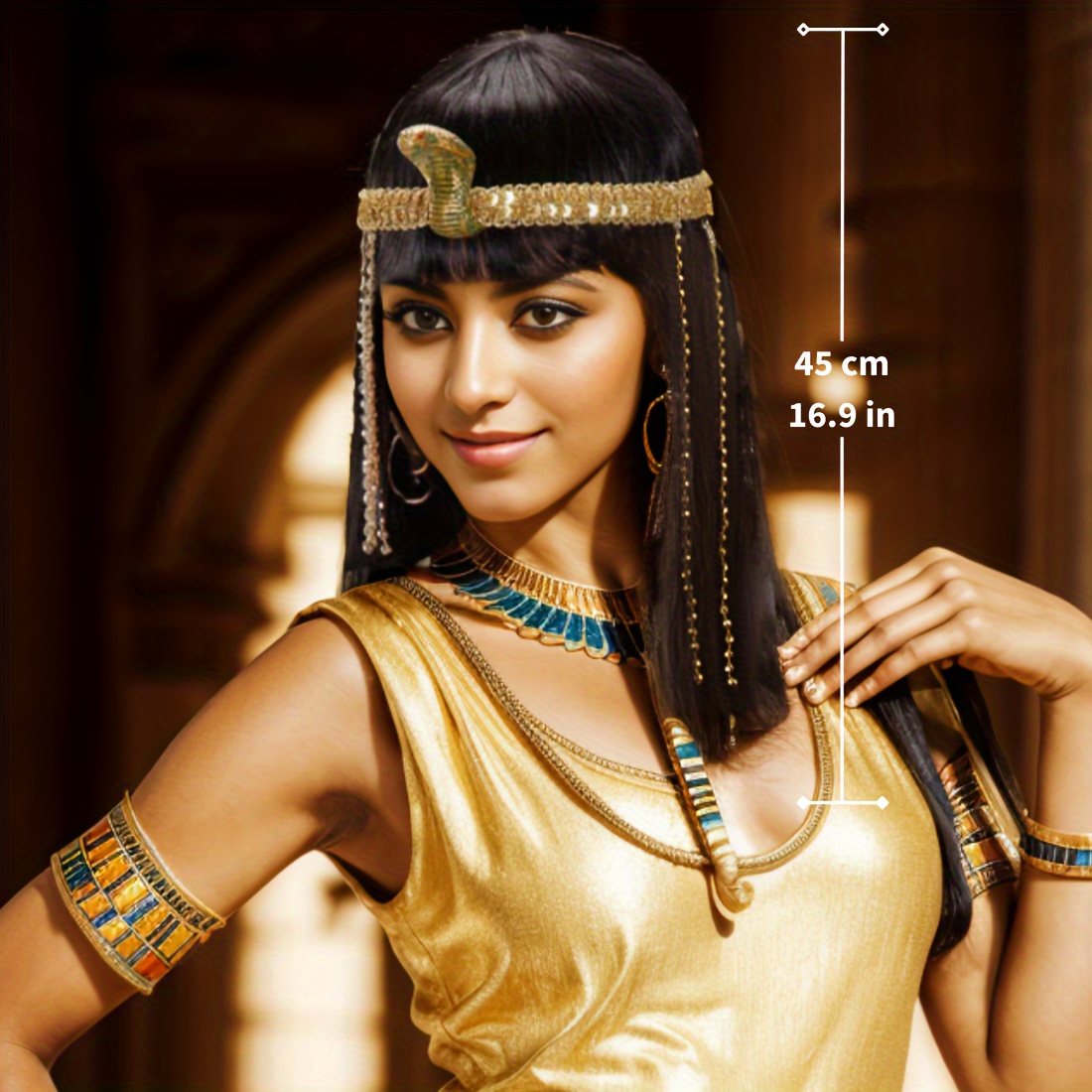 Wig Sintetis Lurus Hitam Rumba - Egypt Cosplay Anime ulasan dan harga