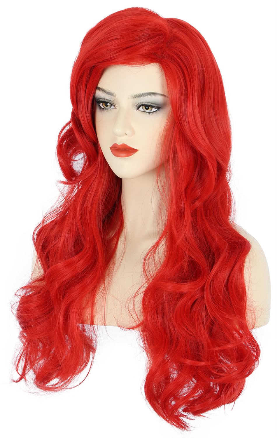 Wig merah bergelombang panjang - Anime Cosplay With Red Hair ulasan dan harga