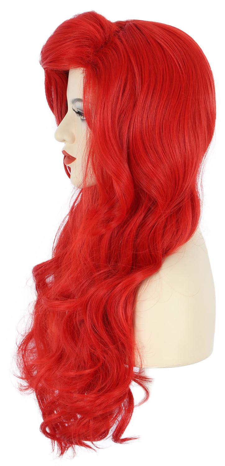 Wig merah bergelombang panjang - Anime Cosplay With Red Hair ulasan dan harga