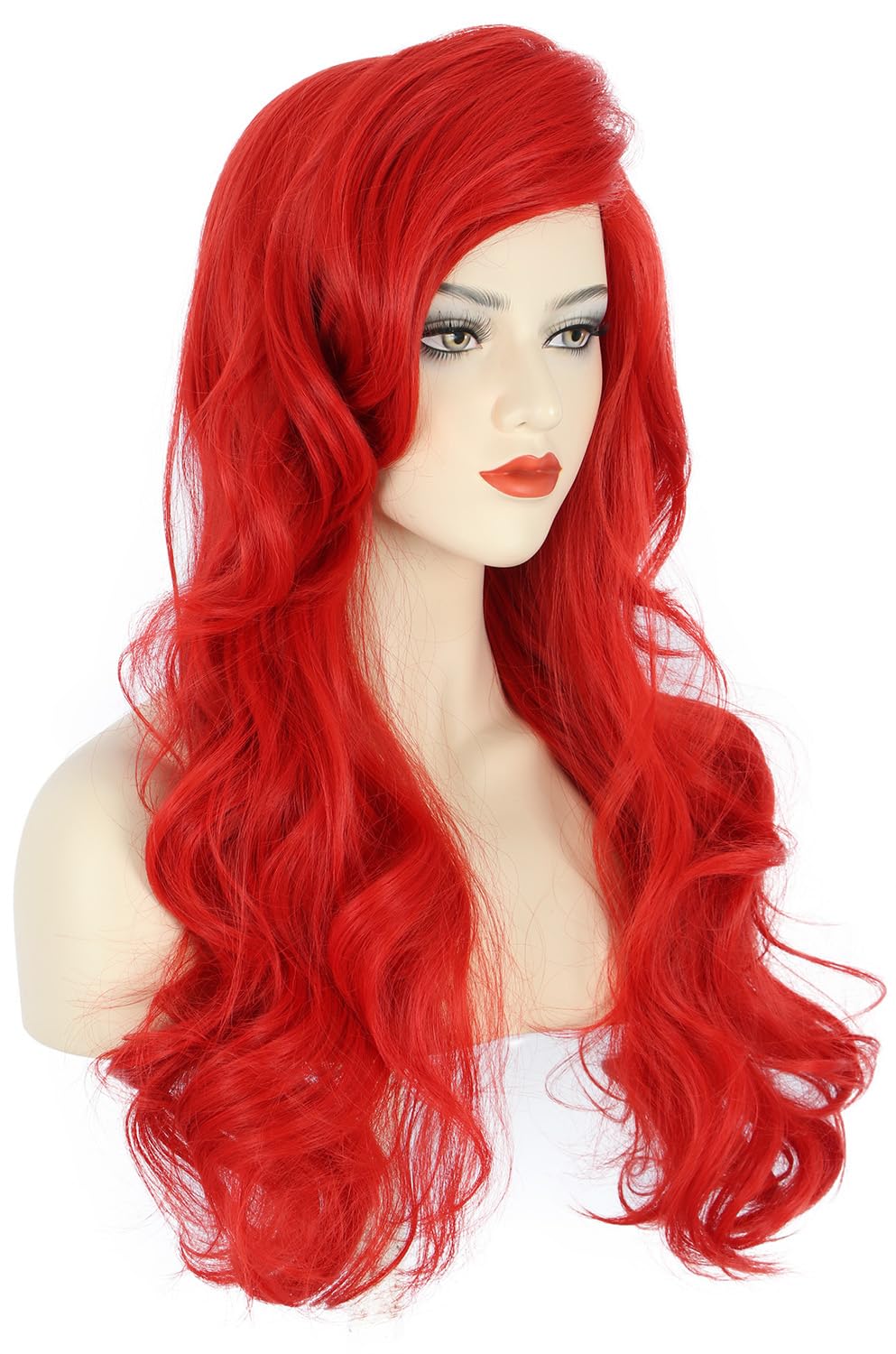 Wig merah bergelombang panjang - Anime Cosplay With Red Hair ulasan dan harga