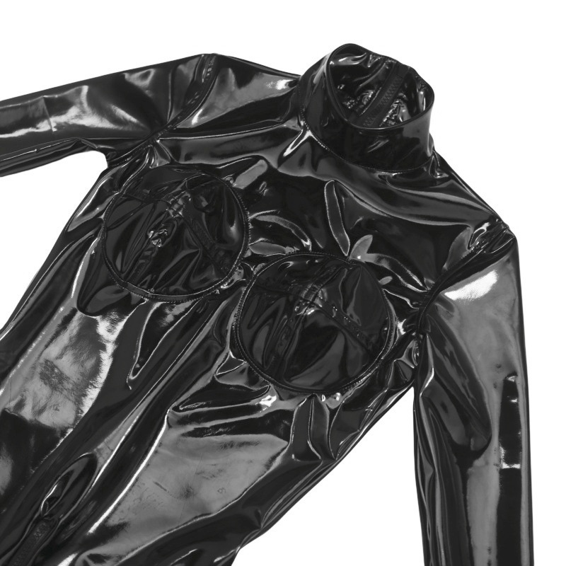Bodystocking Kulit PU Hitam Me - Anime Cosplay Jumpsuit ulasan dan harga