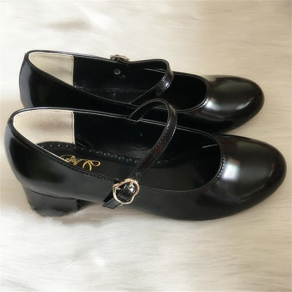 Sepatu PU Kepala Bundar Hak Re - Cosplay Korean Anime ulasan dan harga