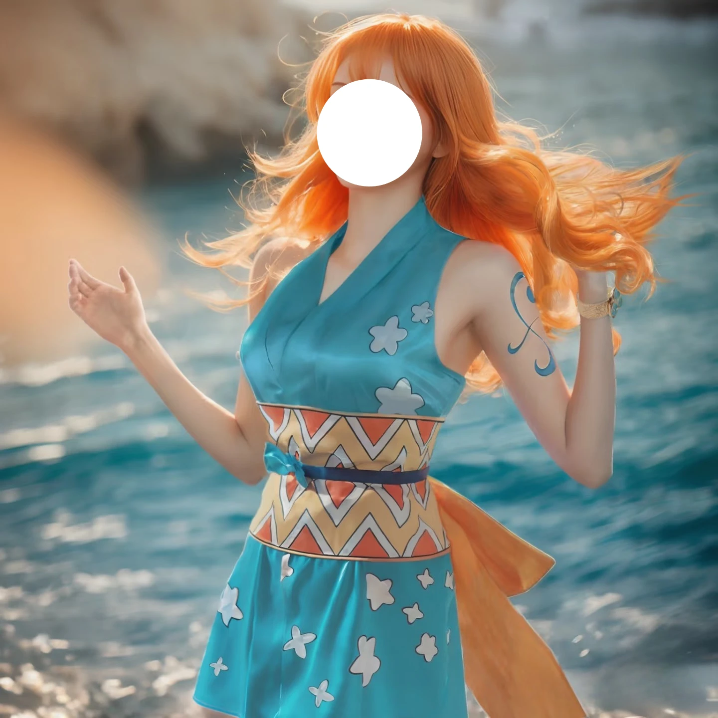 Kostum Cosplay Nami Wig Pakaia - Anime Cosplay One Piece ulasan dan harga